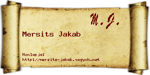 Mersits Jakab névjegykártya